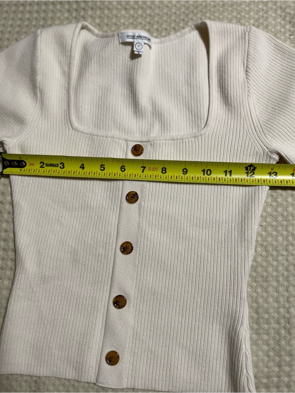 Good American Ivory Ribbed Knit Top - Picture 6 of 7